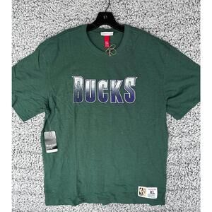 Milwaukee Bucks Mitchell & Ness NBA X-Large XL Shirt Green NWT